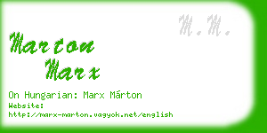 marton marx business card
